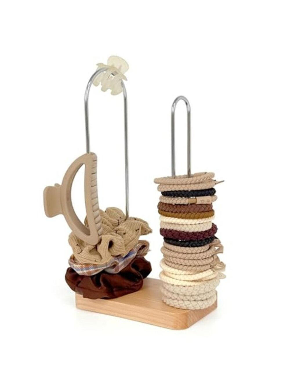 2-Tier Hair Tie Organizer, Modern Scrunchies Storage Tower Holds 50-70